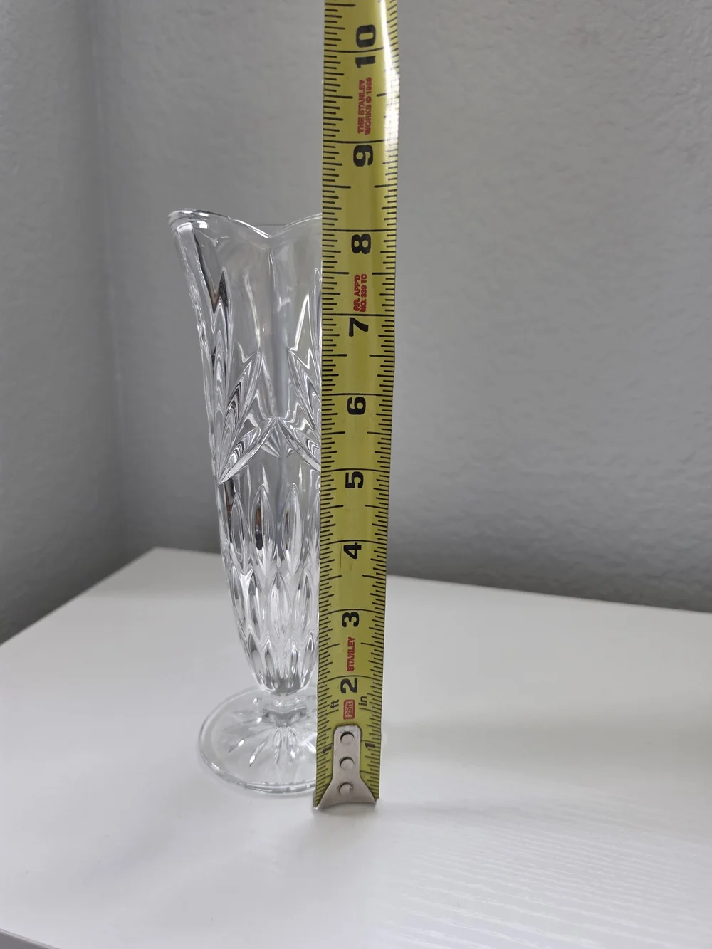 Vintage Bohemian Crystal Cut Vase - Elegant Home Accent